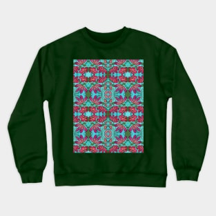 NEUROGRAPHIC RED & GREEN FLOWERS PATTERN Crewneck Sweatshirt